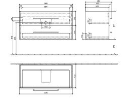 Тумба под раковину Villeroy & Boch Avento 98х48,4 см ДСП вяз печатный A89200PN