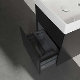 Тумба під раковину Villeroy & Boch Collaro 46х37,4 см МДФ чорний матовий лак C00600PD