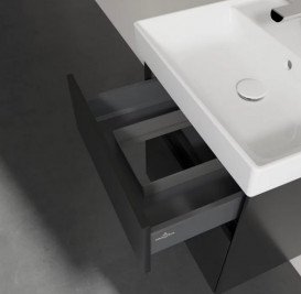 Тумба під раковину Villeroy & Boch Collaro 51х41,4 см МДФ чорний матовий лак C00700PD