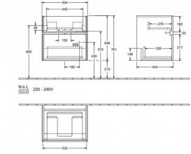 Тумба під раковину Villeroy & Boch Collaro 55,4 х44, 4 см МДФ глянсовий білий C00800DH