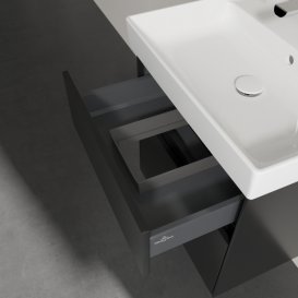 Тумба під раковину Villeroy & Boch Collaro 55,4х44,4 см МДФ чорний матовий лак C00800PD