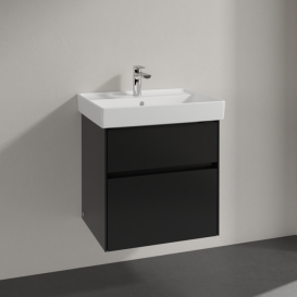 Тумба під раковину Villeroy & Boch Collaro 55,4х44,4 см МДФ чорний матовий лак C00800PD