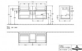Тумба под раковину Villeroy & Boch Collaro 115,4х44,4 см МДФ черный матовый лак C01200PD