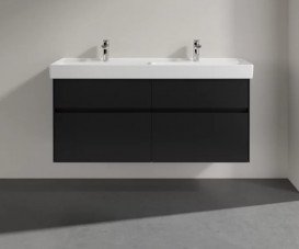 Тумба под раковину Villeroy & Boch Collaro 125,4х44,4 см МДФ черный матовый лак C01300PD