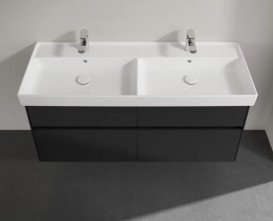 Тумба под раковину Villeroy & Boch Collaro 125,4х44,4 см МДФ черный матовый лак C01300PD