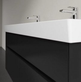 Тумба под раковину Villeroy & Boch Collaro 125,4х44,4 см МДФ черный матовый лак C01300PD