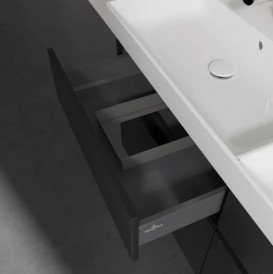 Тумба под раковину Villeroy & Boch Collaro 125,4х44,4 см МДФ черный матовый лак C01300PD