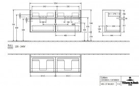 Тумба под раковину Villeroy & Boch Collaro 125,4х44,4 см МДФ черный матовый лак C01300PD