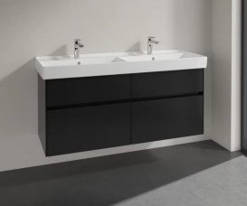 Тумба под раковину Villeroy & Boch Collaro 125,4х44,4 см МДФ черный матовый лак C01300PD