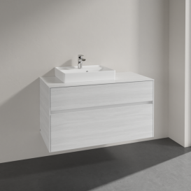 Тумба під раковину Villeroy&Boch Collaro 100х50 см ДСП біле дерево C01400E8