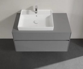 Тумба під раковину Villeroy&Boch Collaro 100х50 см МДФ глянсовий сірий C01700FP