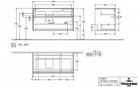 Тумба под раковину Villeroy & Boch Collaro 100х50 см ДСП мягкий серый  C01700VK