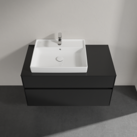 Тумба під раковину Villeroy&Boch Collaro 100х50 см МДФ чорний матовий лак C01700PD