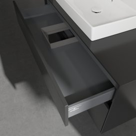 Тумба під раковину Villeroy&Boch Collaro 100х50 см МДФ чорний матовий лак C01700PD