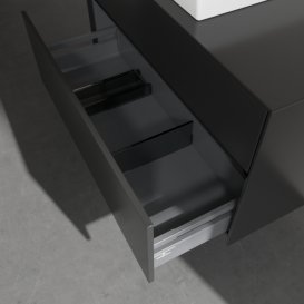 Тумба під раковину Villeroy&Boch Collaro 100х50 см МДФ чорний матовий лак C01700PD