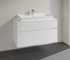 Тумба під раковину Villeroy&Boch Collaro 100х50 см ДСП білий матовий C02000MS
