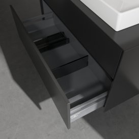 Тумба под раковину Villeroy & Boch Collaro 100х50 см МДФ черный матовый лак C02000PD