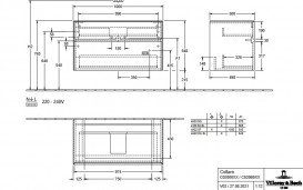 Тумба под раковину Villeroy & Boch Collaro 100х50 см МДФ черный матовый лак C02000PD