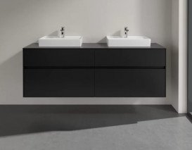 Тумба под раковину Villeroy & Boch Collaro 160х50 см МДФ черный матовый лак C02100PD