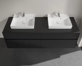 Тумба под раковину Villeroy & Boch Collaro 160х50 см МДФ черный матовый лак C02100PD