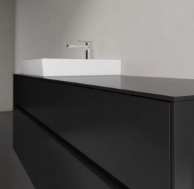 Тумба під раковину Villeroy & Boch Collaro 160х50 см МДФ чорний матовий лак C02200PD