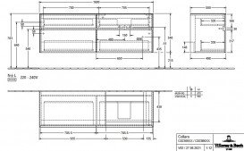 Тумба під раковину Villeroy&Boch Collaro 160х50 см ДСП білий матовий C02300MS