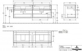 Тумба під раковину Villeroy&Boch Collaro 160х50 см ДСП білий матовий C02400MS
