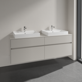 Тумба под раковину Villeroy & Boch Collaro 160х50 см ДСП мягкий серый C02400VK