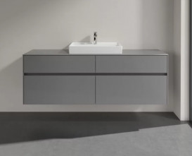 Тумба под раковину Villeroy & Boch Collaro 160х50 см МДФ глянцевый серый C02500FP