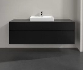 Тумба под раковину Villeroy & Boch Collaro 160х50 см МДФ черный матовый лак C02500PD