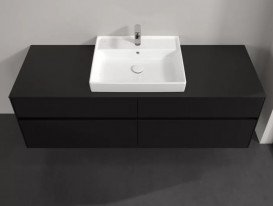 Тумба под раковину Villeroy & Boch Collaro 160х50 см МДФ черный матовый лак C02500PD