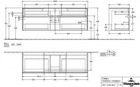 Тумба под раковину Villeroy & Boch Collaro 160х50 см МДФ черный матовый лак C02500PD