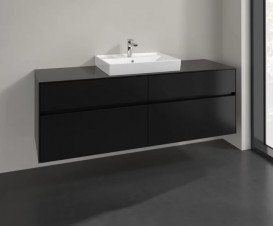 Тумба под раковину Villeroy & Boch Collaro 160х50 см МДФ черный матовый лак C02500PD