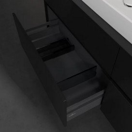 Тумба під раковину Villeroy&Boch Collaro 160х50 см МДФ чорний матовий лак C02600PD