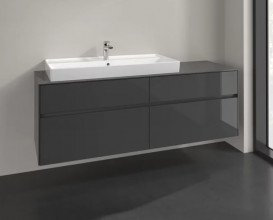 Тумба под раковину Villeroy & Boch Collaro 160х50 см МДФ глянцевый серый C02900FP