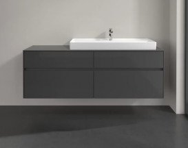 Тумба под раковину Villeroy & Boch Collaro 160х50 см МДФ глянцевый серый C03000FP