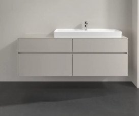 Тумба під раковину Villeroy & Boch Collaro 160х50 см ДСП м'який сірий C03000VK