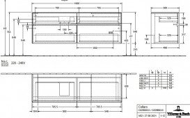 Тумба під раковину Villeroy & Boch Collaro 160х50 см ДСП м'який сірий C03000VK