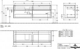 Тумба під раковину Villeroy & Boch Collaro 160х50 см ДСП дуб канзас C03000RH