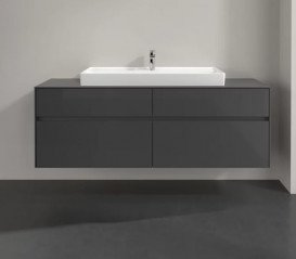 Тумба під раковину Villeroy&Boch Collaro 160х50 см МДФ глянсовий сірий C03100FP