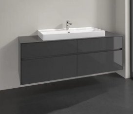 Тумба під раковину Villeroy&Boch Collaro 160х50 см МДФ глянсовий сірий C03100FP