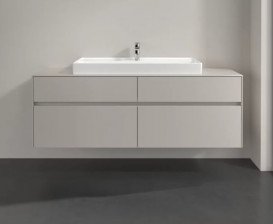 Тумба под раковину Villeroy & Boch Collaro 160х50 см ДСП мягкий серый C03100VK