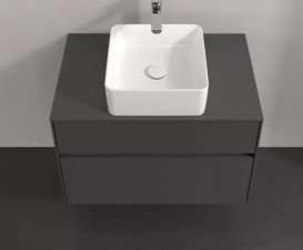 Тумба під раковину Villeroy & Boch Collaro 80х50 см МДФ глянсовий сірий C03700FP