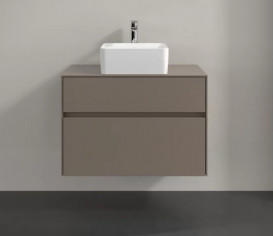 Тумба під раковину Villeroy & Boch Collaro 80х50 см ДСП сірий трюфель C03700VG
