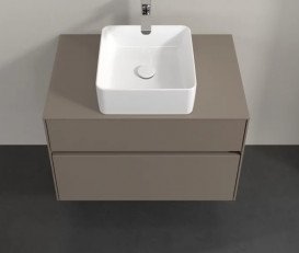 Тумба під раковину Villeroy & Boch Collaro 80х50 см ДСП сірий трюфель C03700VG