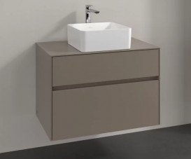Тумба під раковину Villeroy & Boch Collaro 80х50 см ДСП сірий трюфель C03700VG