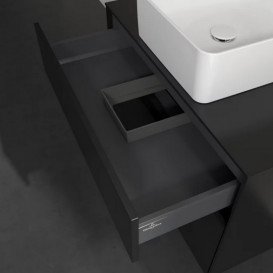 Тумба під раковину Villeroy & Boch Collaro 80х50 см МДФ чорний матовий лак C03700PD