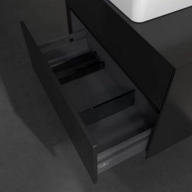 Тумба під раковину Villeroy & Boch Collaro 80х50 см МДФ чорний матовий лак C03700PD