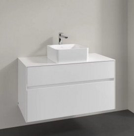 Тумба під раковину Villeroy&Boch Collaro 100х50 см МДФ глянсовий білий C03800DH