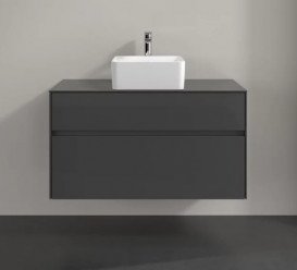 Тумба под раковину Villeroy & Boch Collaro 100х50 см МДФ глянцевый серый C03800FP